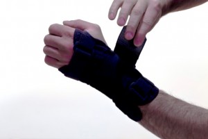 Person wearing wrist brace